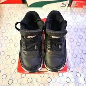 EUC-$15 Nike Air Max 90 LTR (TD) Size 10C Black/white